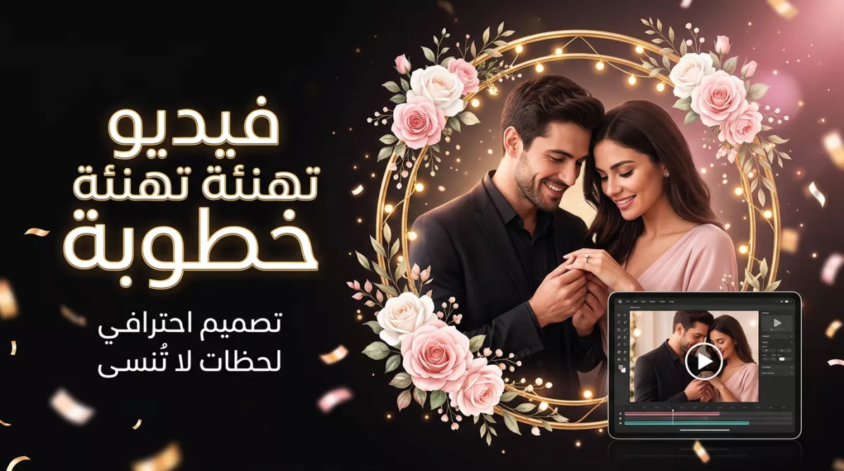تصميم فيديو تهنئة خطوبة بجودة احترافية ولمسات إبداعية