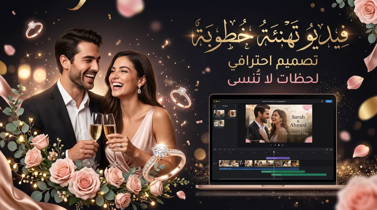 تصميم فيديو تهنئة خطوبة بجودة احترافية ولمسات إبداعية